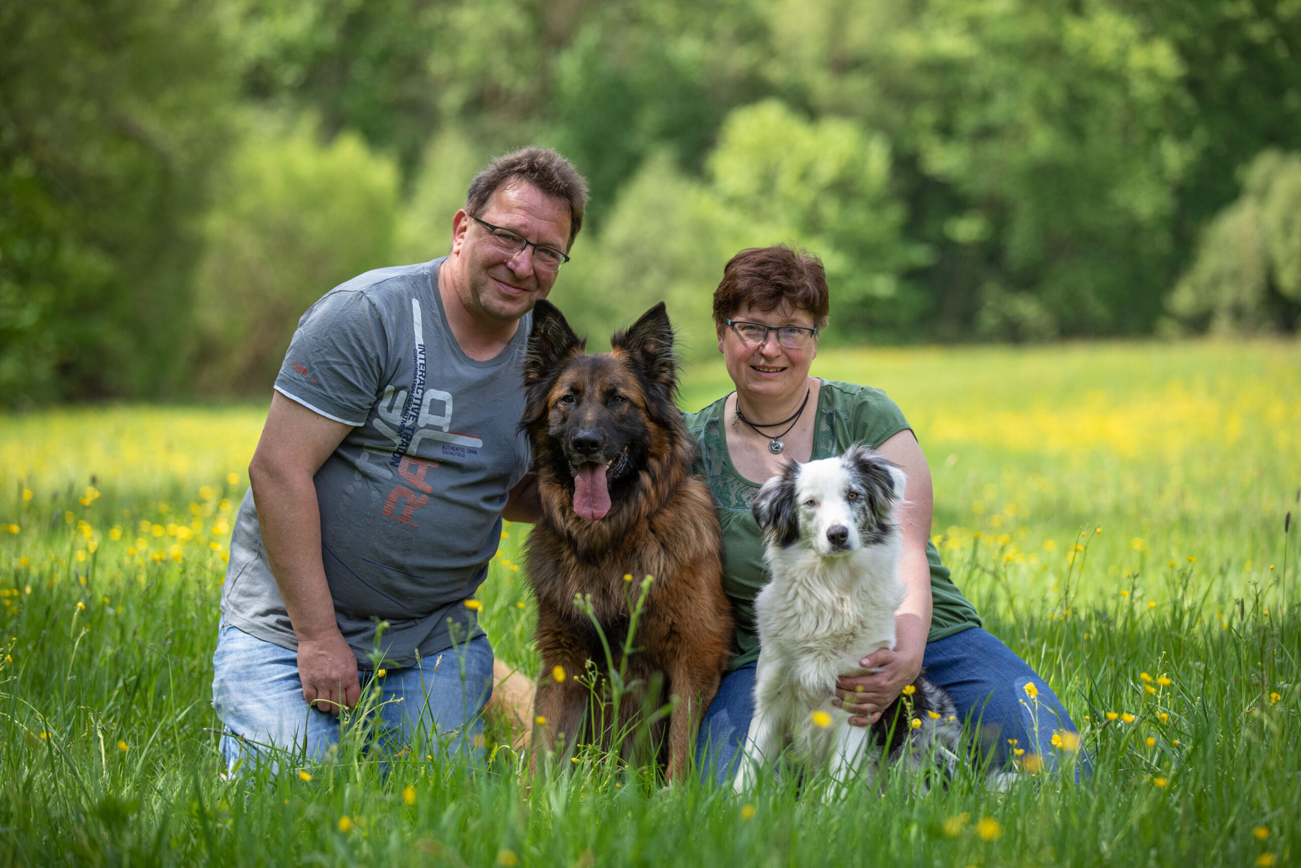 Herrchen mit Hunde