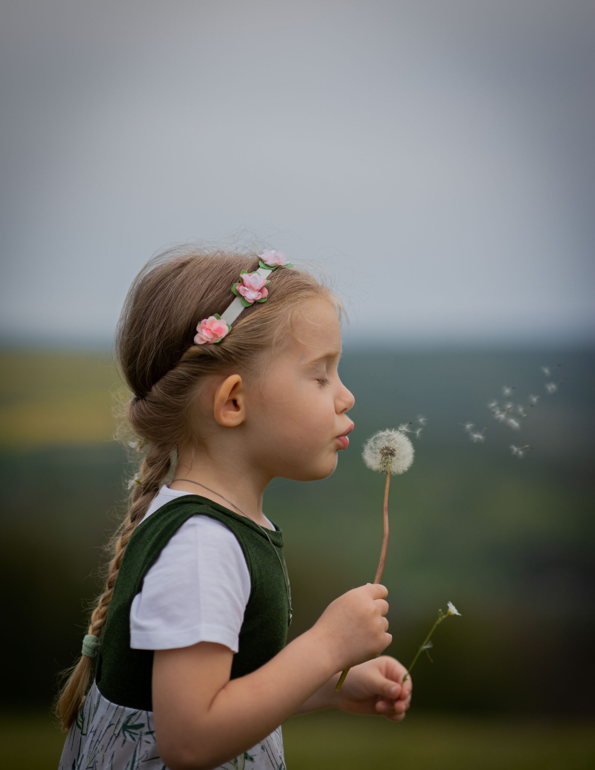 Kleines Kind mit Pusteblume, Portraitfotografie, Portraitfotografie im Erzgebirge, Fotoshooting Erzgebirge, Fotoshooting in Thermalbad-Wiesenbad, Portraitshooting Annaberg-Buchholz und Umgebung