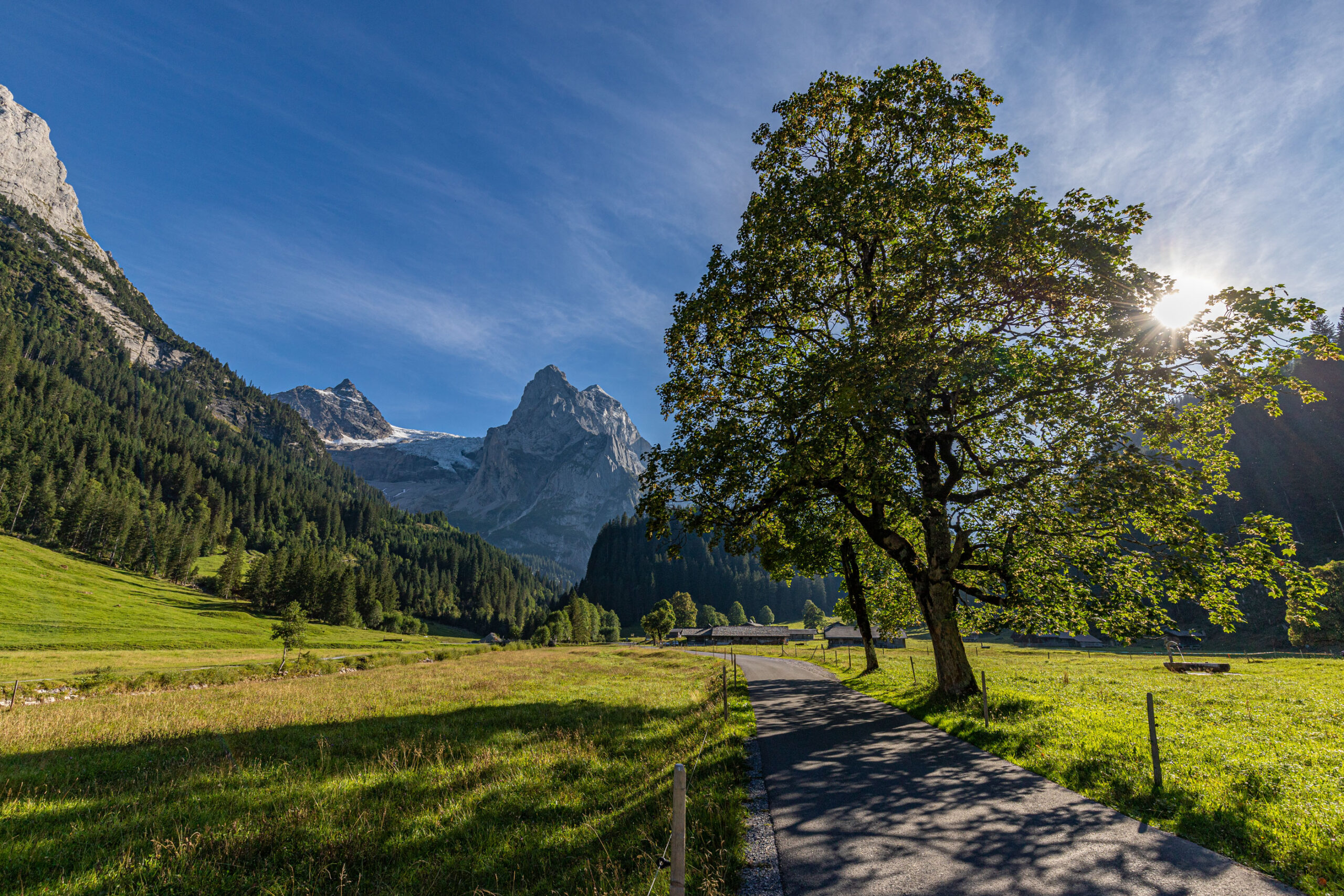 Die Dorfstrasse von Rosenlaui