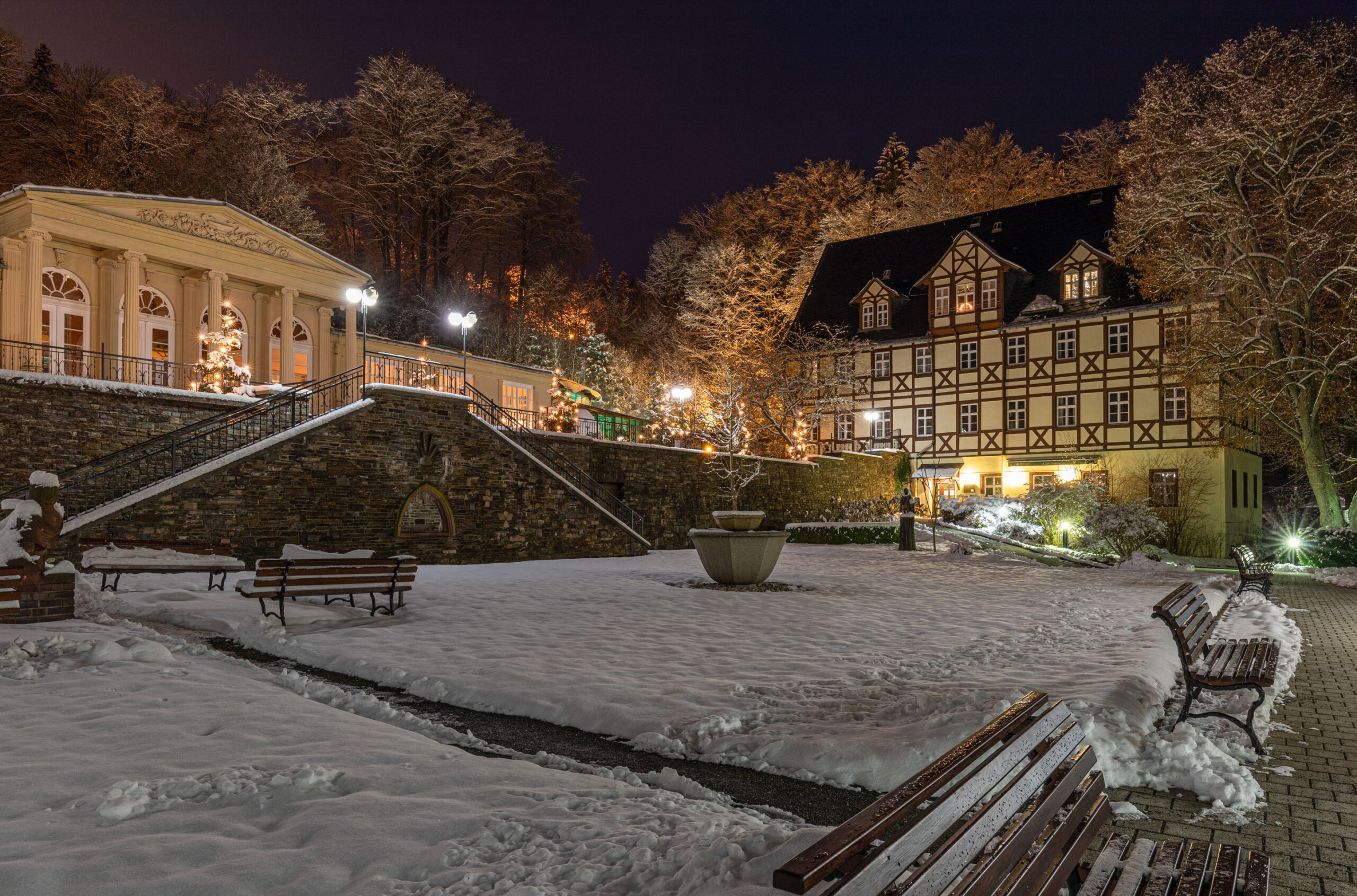 Historische Gebäude in der Kurklinik Thermalbad-Wiesenbad