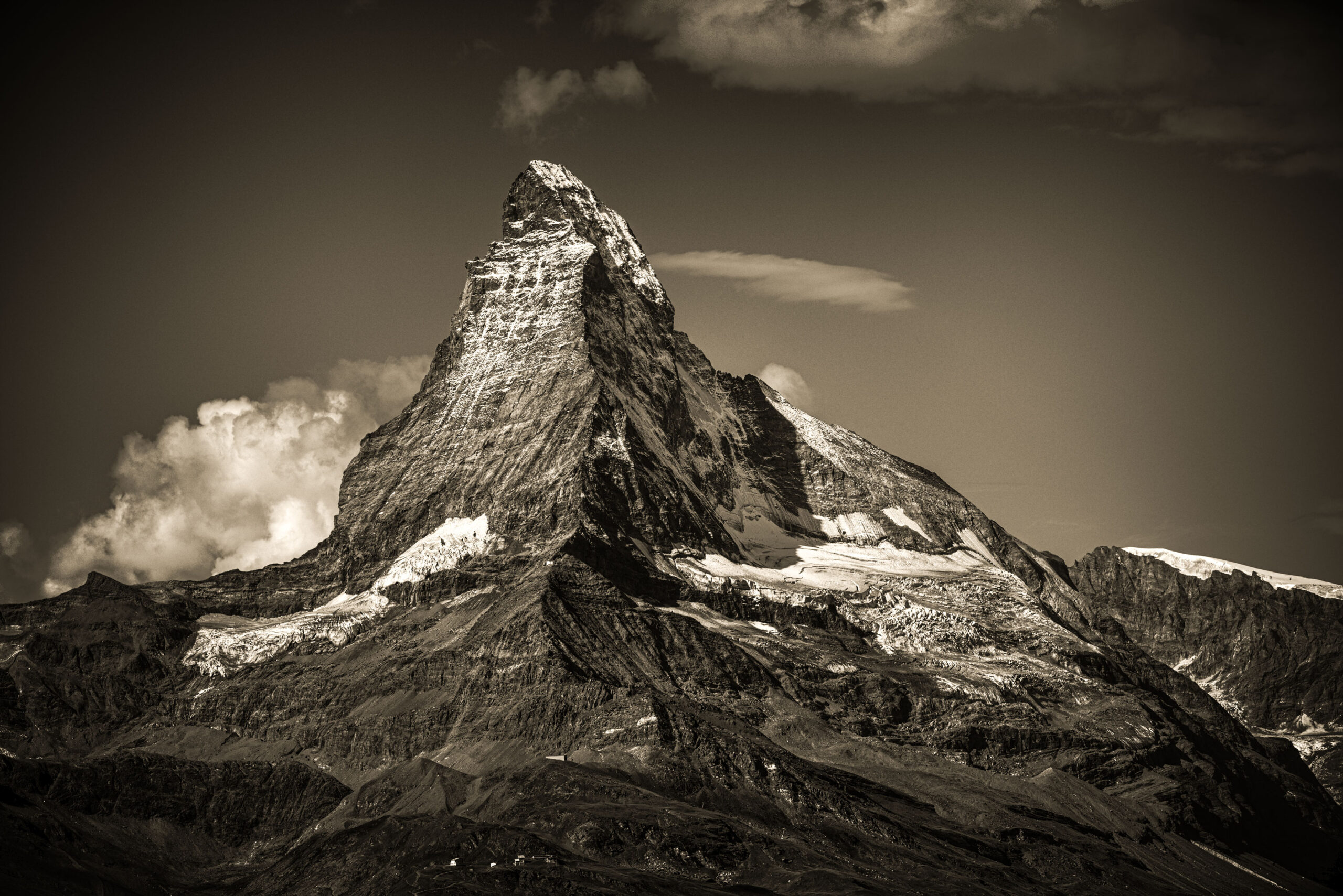 Das Matterhorn, der Berg der berge, das Wahrzeichen der Schweiz und der Bergwelt um Zermatt